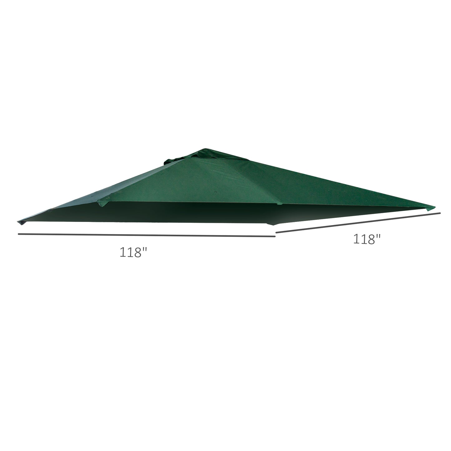 9.8' x 9.7' Square Gazebo Canopy Replacement UV Protected Top Cover Sun Shade Green Gazebo Canopy Replacement   at Gallery Canada