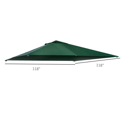 9.8' x 9.7' Square Gazebo Canopy Replacement UV Protected Top Cover Sun Shade Green Gazebo Canopy Replacement   at Gallery Canada