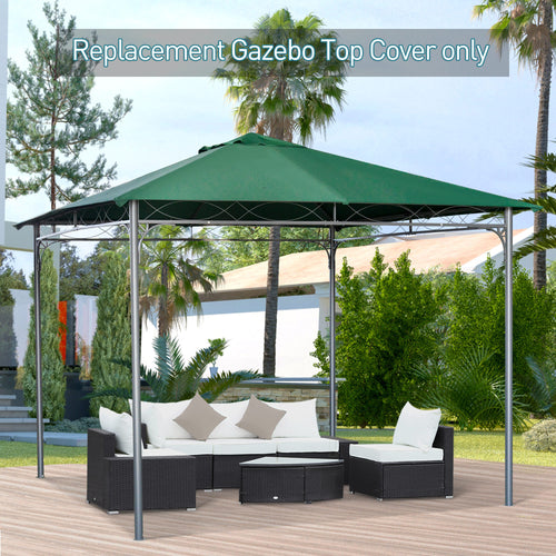 9.8' x 9.7' Square Gazebo Canopy Replacement UV Protected Top Cover Sun Shade Green