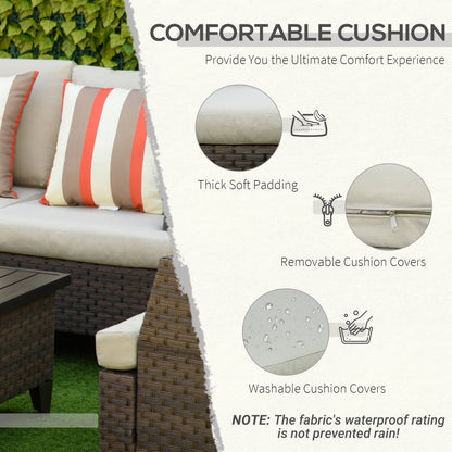 8-Piece Wicker Patio Furniture Set with Cushions, Aluminum Table, Beige Patio Furniture Sets   at Gallery Canada