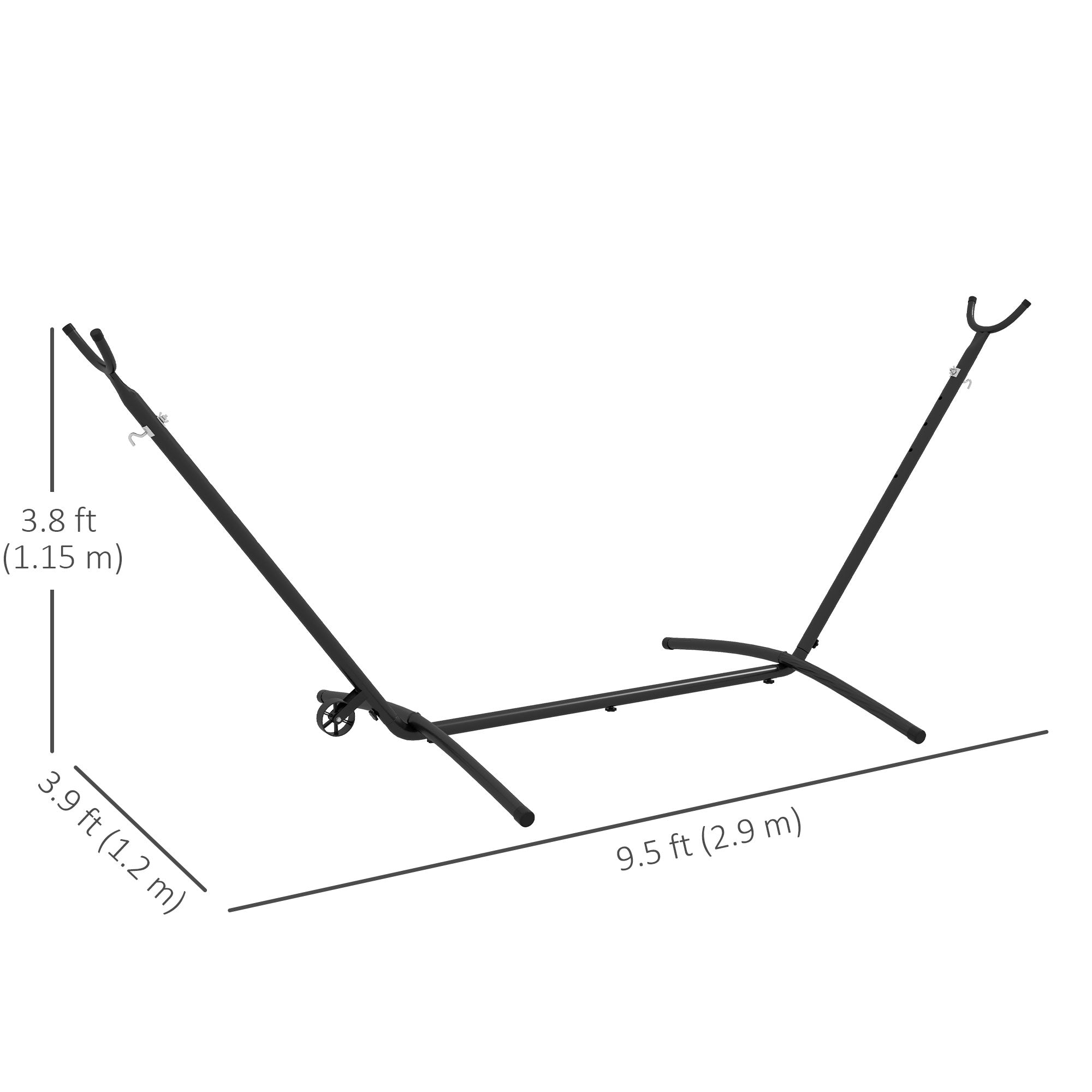 Portable 9.5ft Adjustable Hammock Stand with Wheels for Various Hammock Styles, Black Hammock Stands   at Gallery Canada