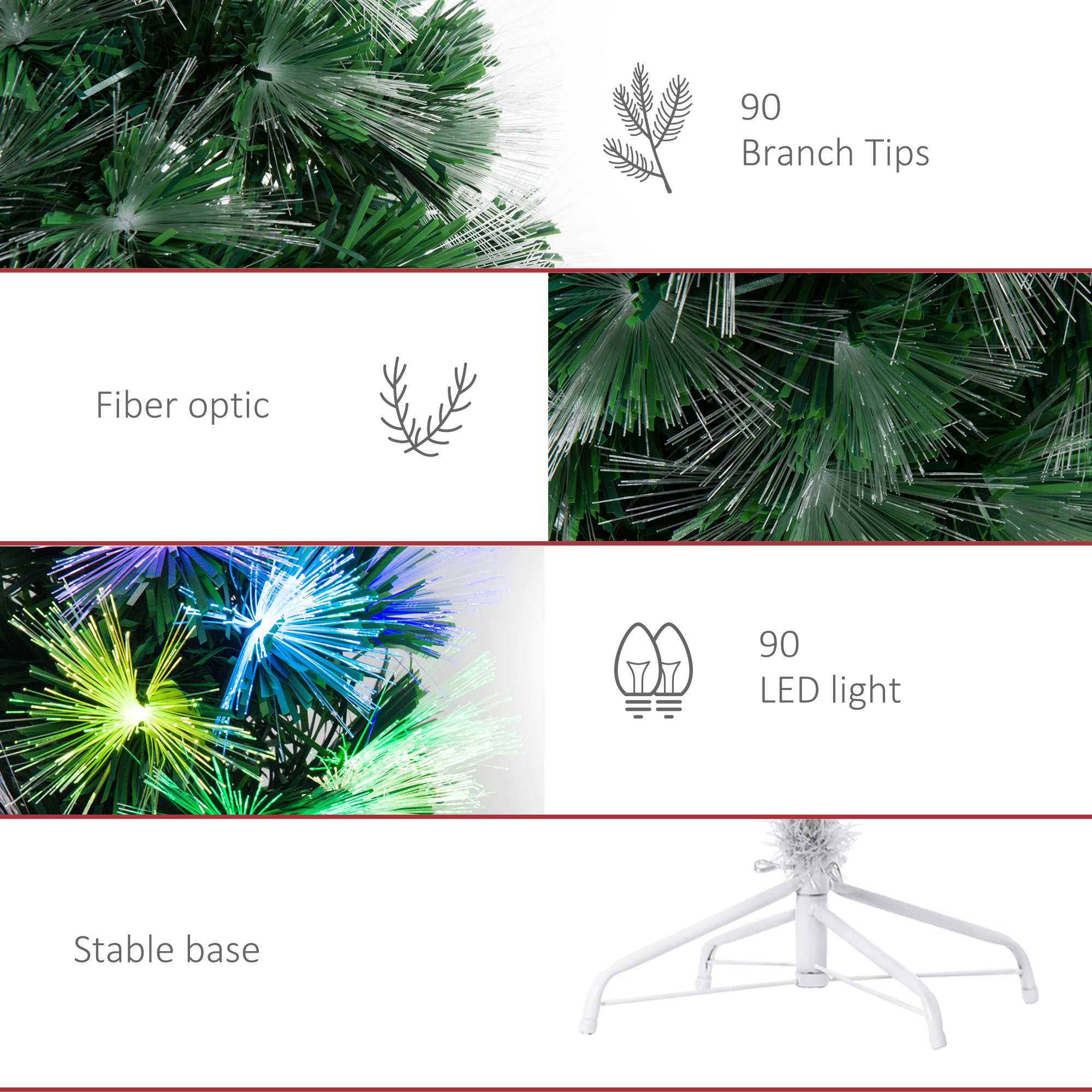 4ft Pre-Lit Optic Fiber Xmas Tree Artificial Spruce Tree Top Star Artificial Christmas Trees   at Gallery Canada