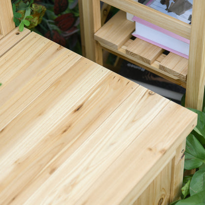 Wooden Outdoor Garden Bench with Storage Box, Outdoor Patio Seating, 45.3" x 17.7" x 29.5", Natural Patio Chairs   at Gallery Canada