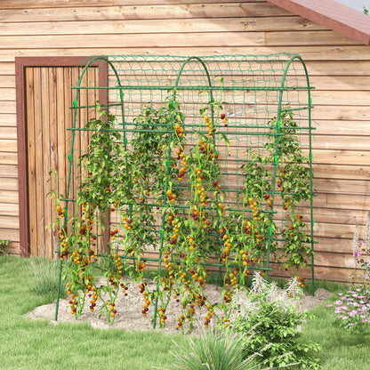 Metal Garden Trellis, Arch Trellis for Climbing Plants Outdoor, A-Frame, with Climbing Net, 57" x 66" x 81" Plant Stands   at Gallery Canada