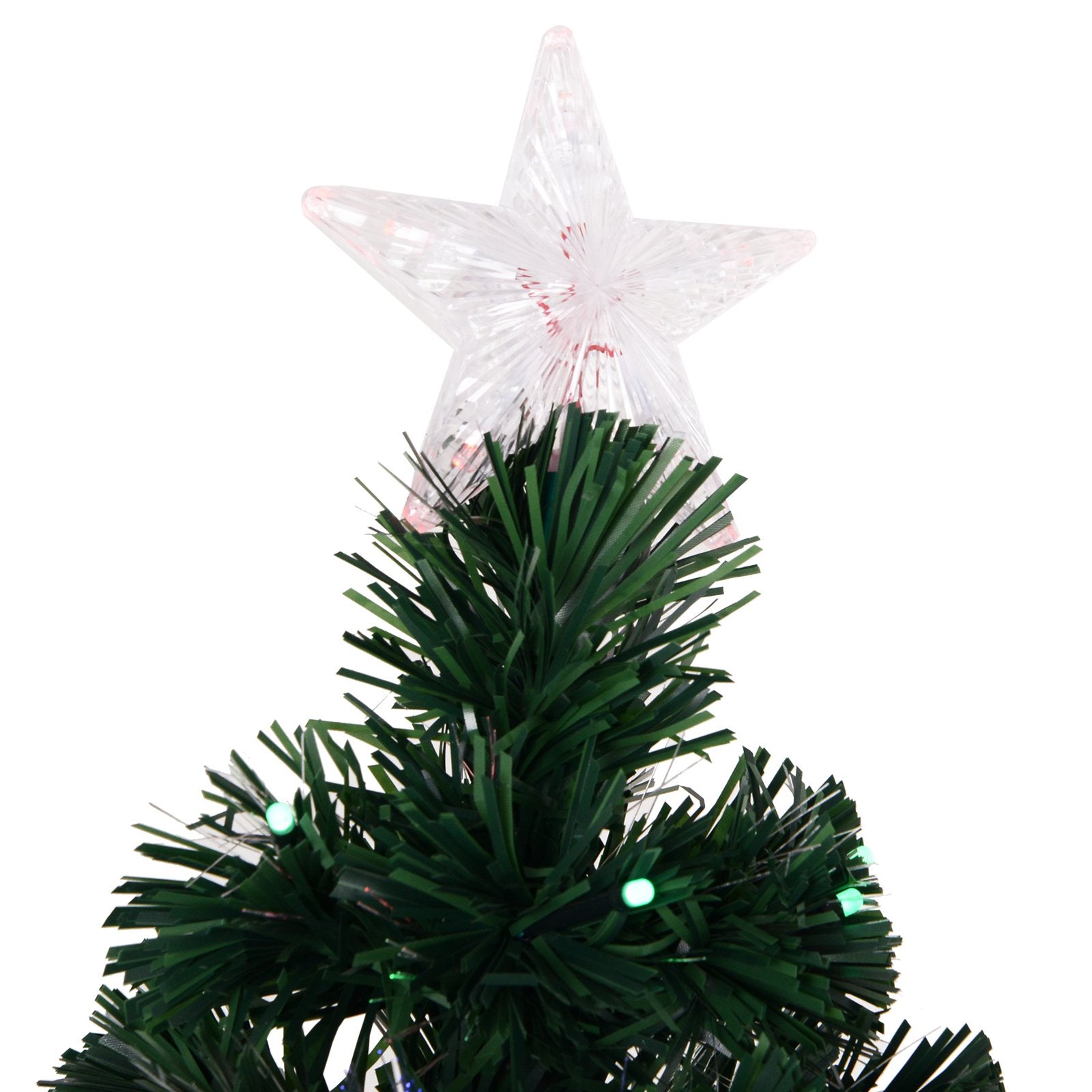 6FT Pre-lit LED Optical Fiber Christmas Tree Artificial Holiday Décor with Stand Green Artificial Christmas Trees   at Gallery Canada