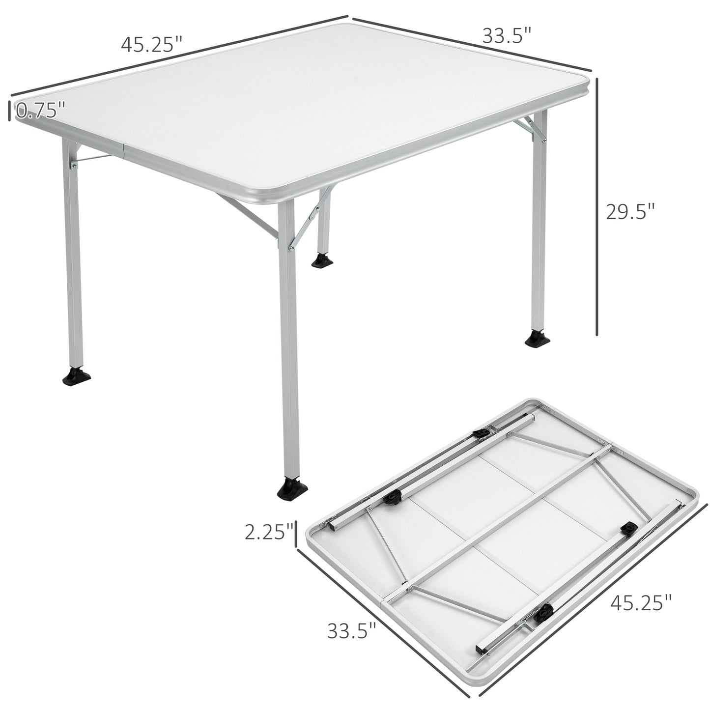 3.9ft Portable Picnic Table w/ All-terrain Feet, Aluminum Folding Camping Table for Indoor and Outdoor, Camping, Picnic, Barbecue and Party Picnic Tables & Camping Chairs   at Gallery Canada