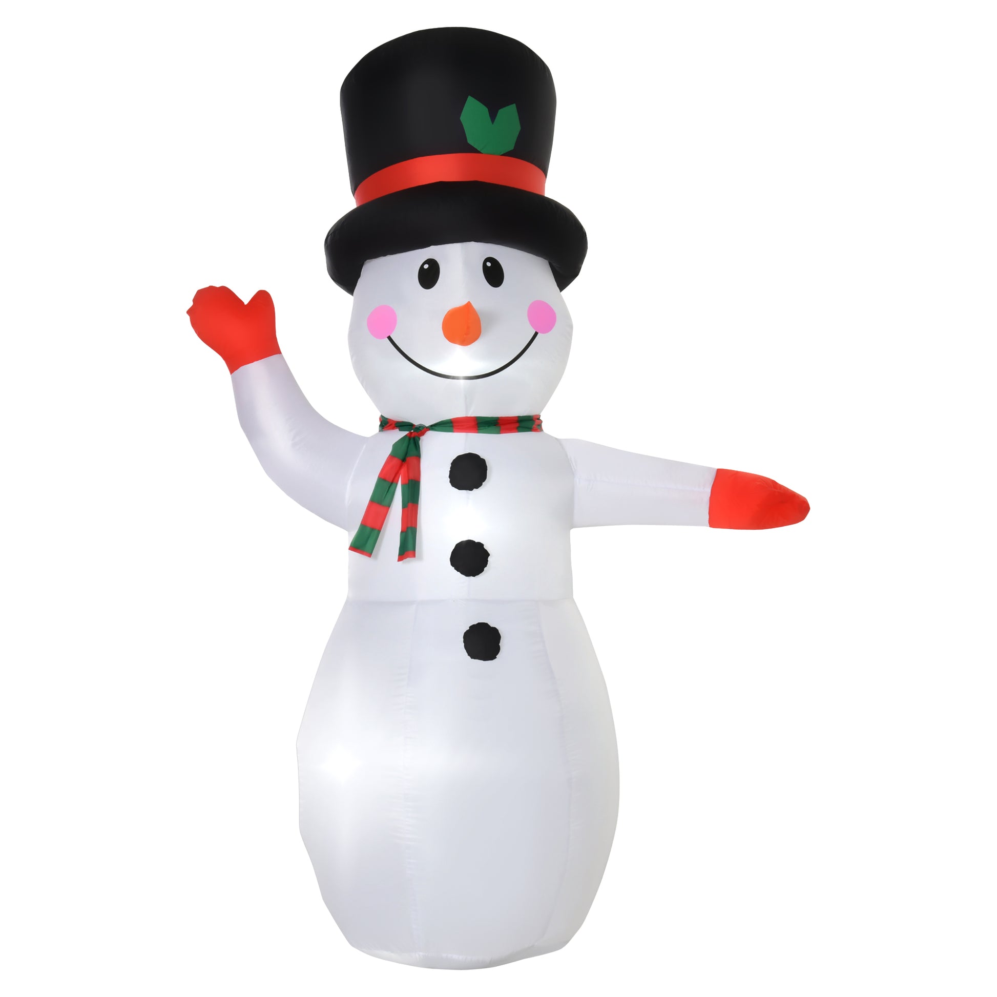 8 Ft Tall Outdoor Lighted Airblown Inflatable Christmas Lawn Decoration - Waving Snowman Christmas Inflatables White  at Gallery Canada