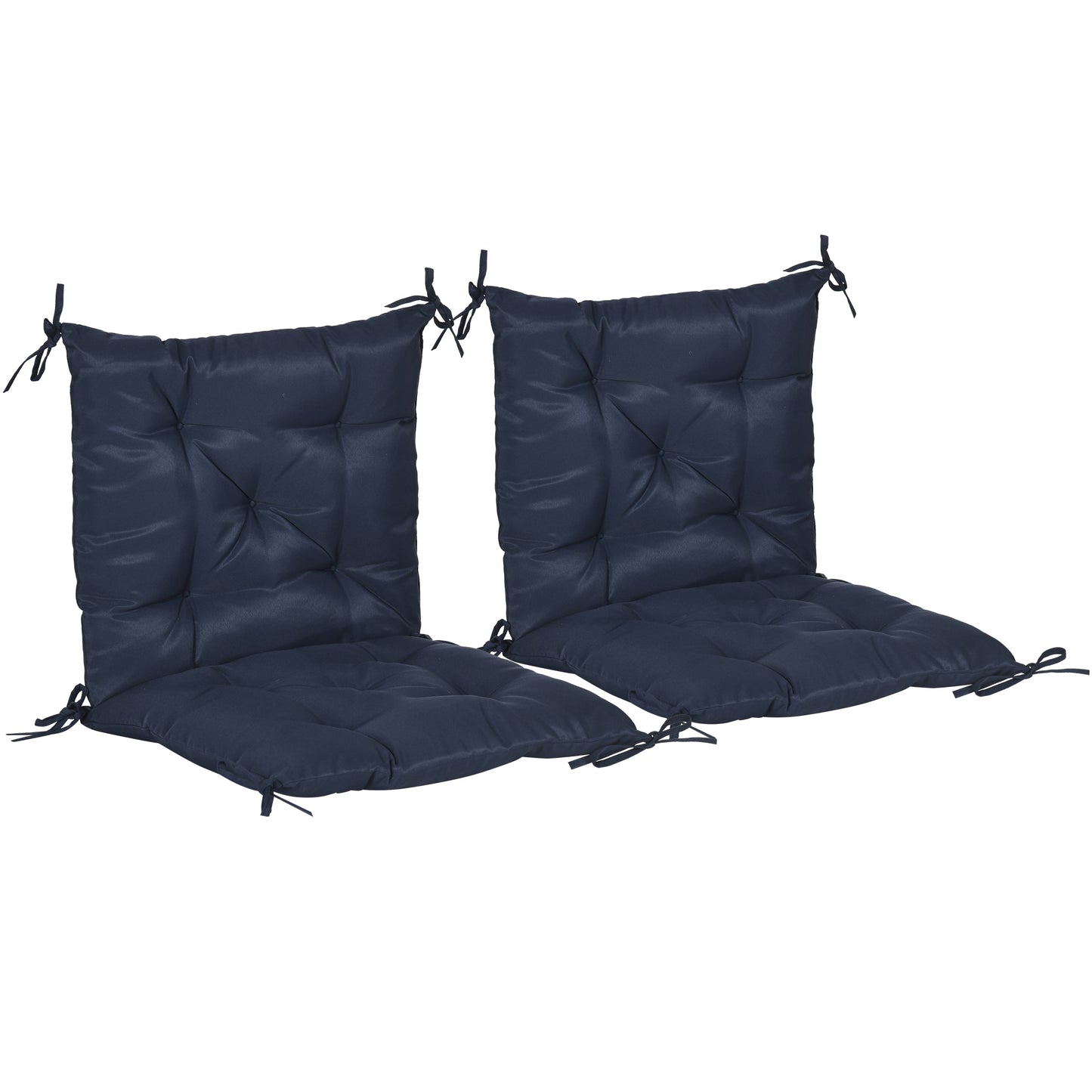 Set of 2 Garden Chair Cushions Comfortable Seat Pad with Backrest for Sunbeds, Rocking Chairs, Loungers for Outdoor &; Indoor Use, Dark Blue Patio Chair Cushions Dark Blue  at Gallery Canada