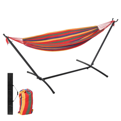 Adjustable Fabric Hammock with Stand and Carrying Case for Indoor/Outdoor, Multi Colour Hammocks with Stand Multi Colour  at Gallery Canada