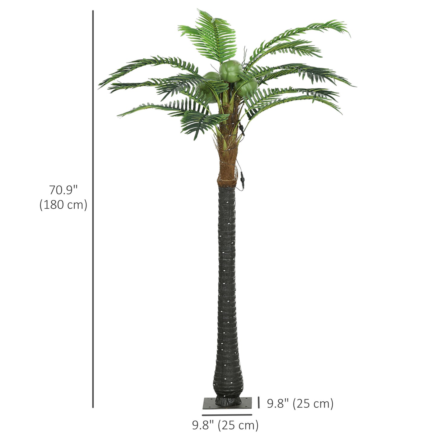 6FT Artificial Light Up Palm Tree Lighted Tropical Fake Tree with Remote 240 Lights 3 Coconuts for Outdoor Indoor Green Artificial Tree Light   at Gallery Canada