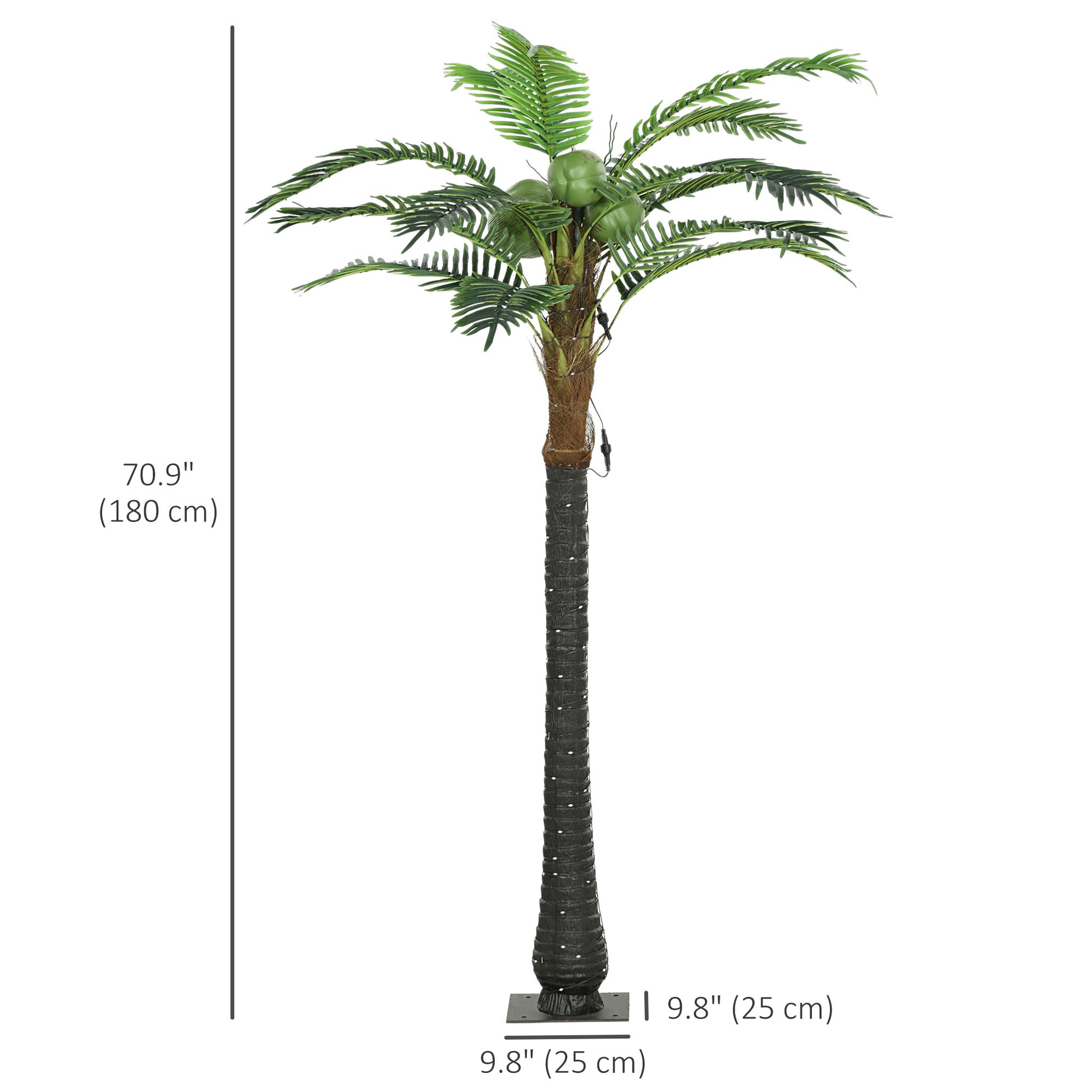 6FT Artificial Light Up Palm Tree Lighted Tropical Fake Tree with Remote 240 Lights 3 Coconuts for Outdoor Indoor Green Artificial Tree Light   at Gallery Canada