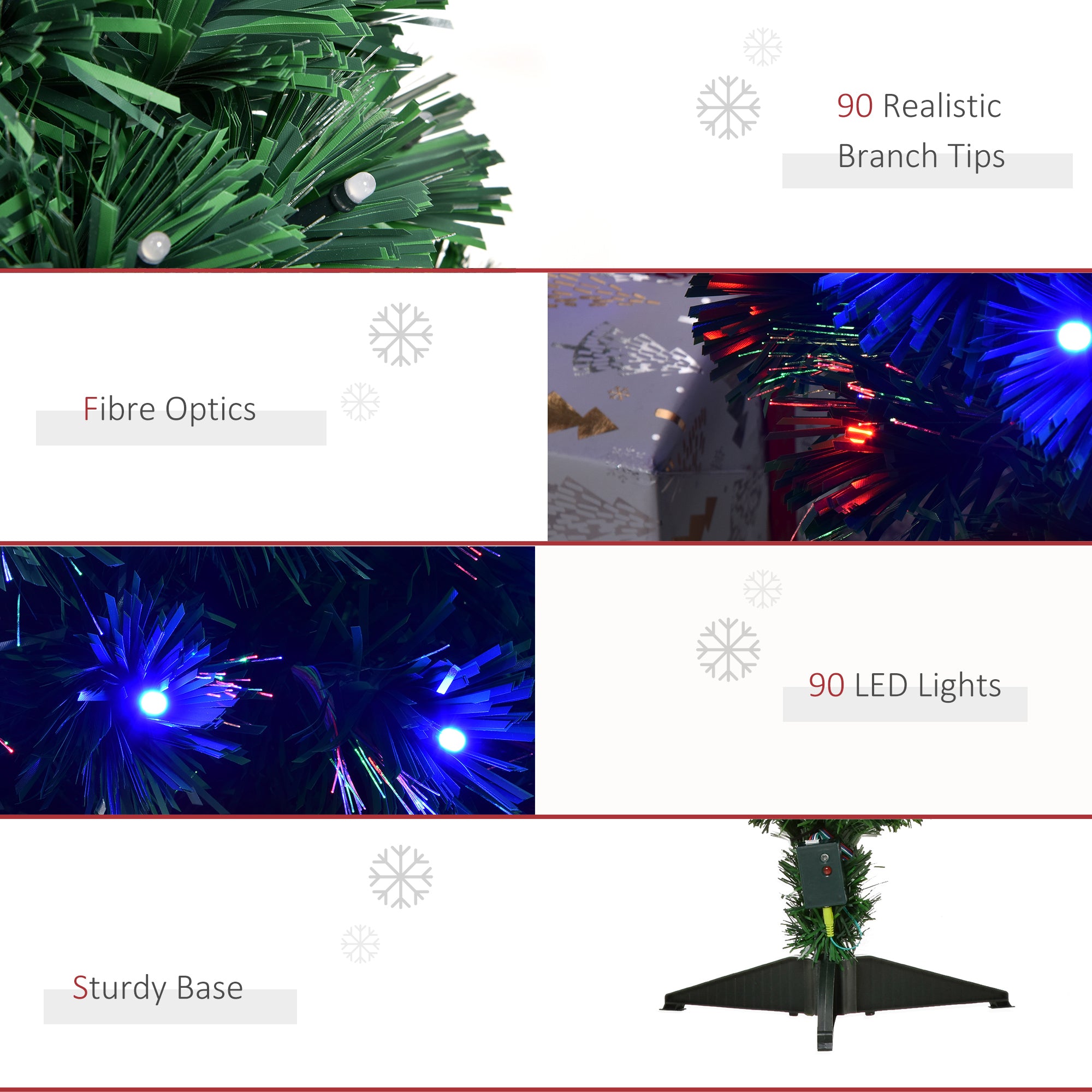 3FT Pre-lit LED Optical Fiber Christmas Tree Artificial Holiday Décor with Stand Pre Lit Christmas Trees   at Gallery Canada