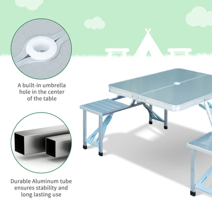 Picnic Table Junior Folding Camping Table Set Portable Camping Garden BBQ Party, Silver Picnic Tables & Camping Chairs   at Gallery Canada