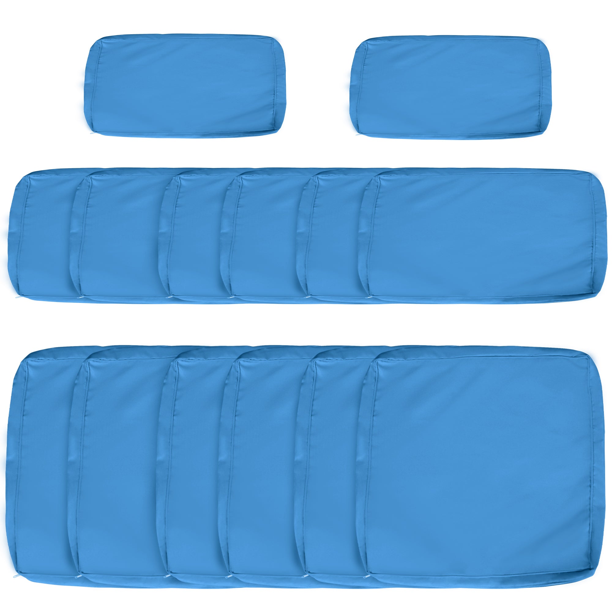 Outdoor 14pc Patio Rattan Sofa Set Cushion Polyester Cover Replacement Set - No Cushion Included Turquoise Patio Chair Cushions Sky Blue  at Gallery Canada