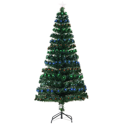 6FT Pre-lit LED Optical Fiber Christmas Tree Artificial Holiday Décor with Stand Green Artificial Christmas Trees Green  at Gallery Canada