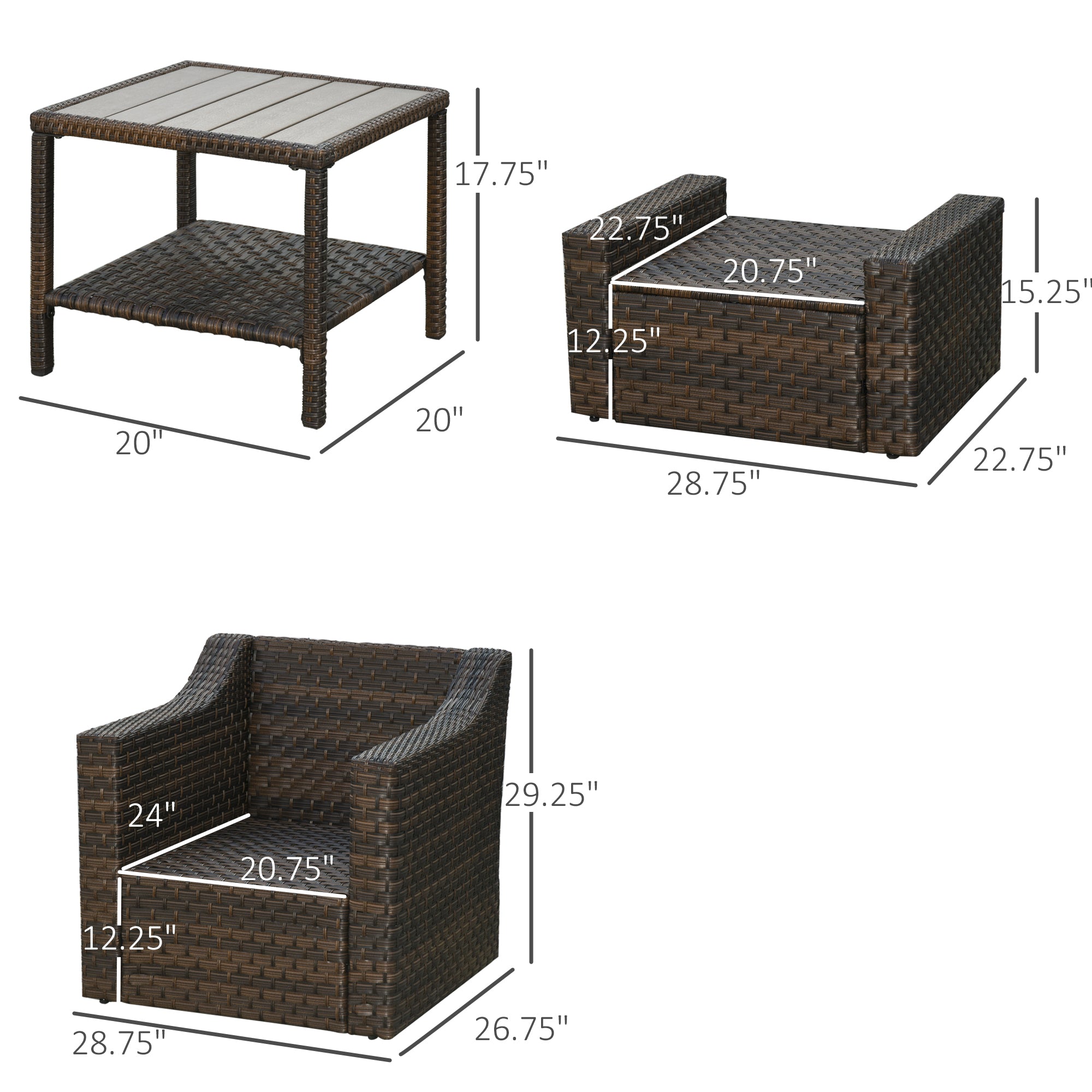 Outdoor Rattan Wicker 5-Piece Patio Set with Cushions and Coffee Table, Beige Patio Furniture Sets   at Gallery Canada