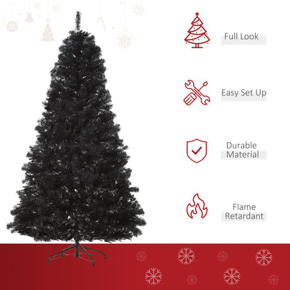 7ft Artificial Christmas Tree Holiday Home Indoor Decoration with Automatic Open, Black Artificial Christmas Trees   at Gallery Canada