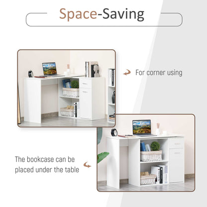 360° Rotating Corner Desk Computer Table w/ Storage Cabinet Shelf Student Study Writing Desk Home Office Furniture White Writing Desks   at Gallery Canada