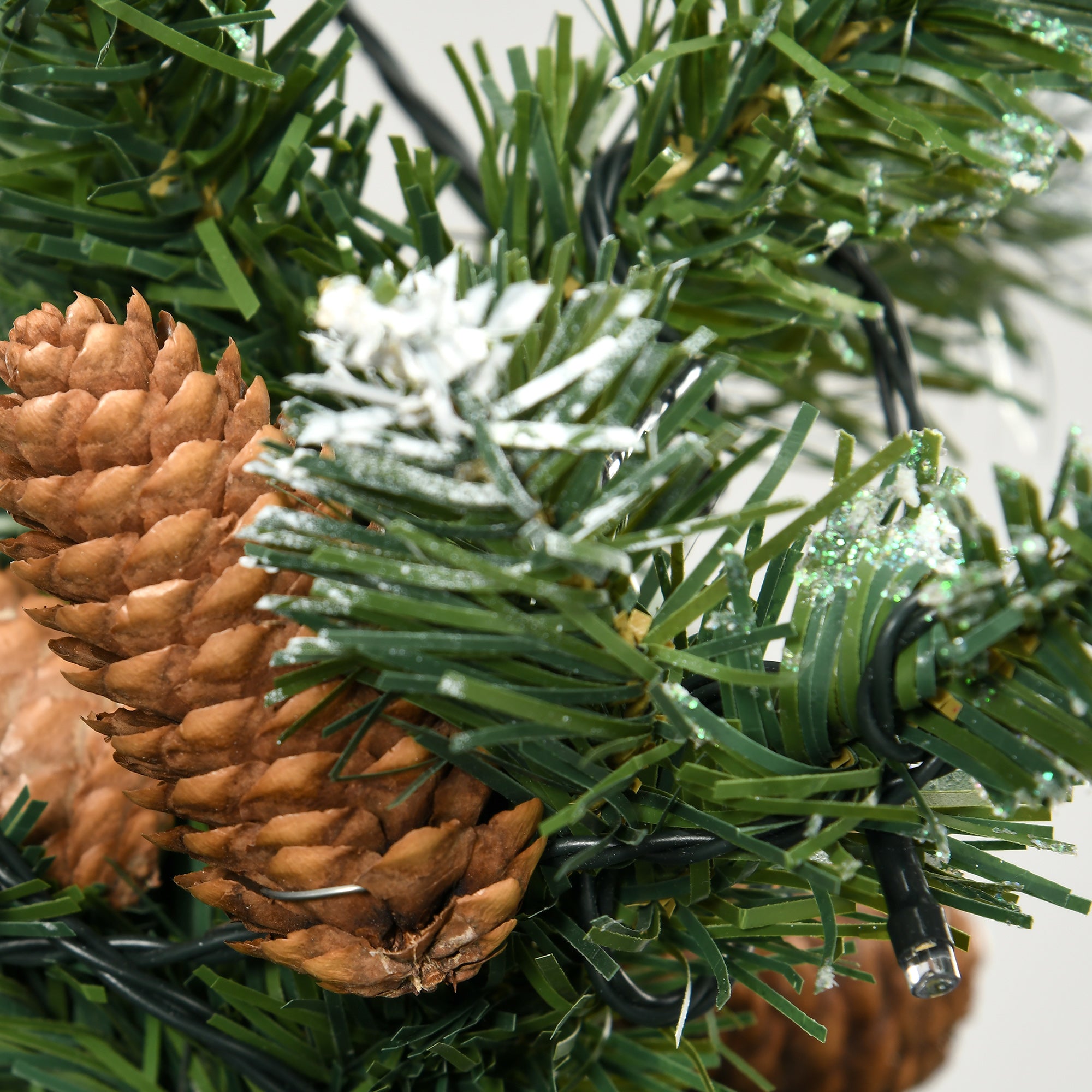 7.5' Decorated Christmas Trees, Skinny Prelit Artificial Christmas Tree with Snow-dipped Branches, Auto Open, Pinecones, Green Pre Lit Christmas Trees   at Gallery Canada