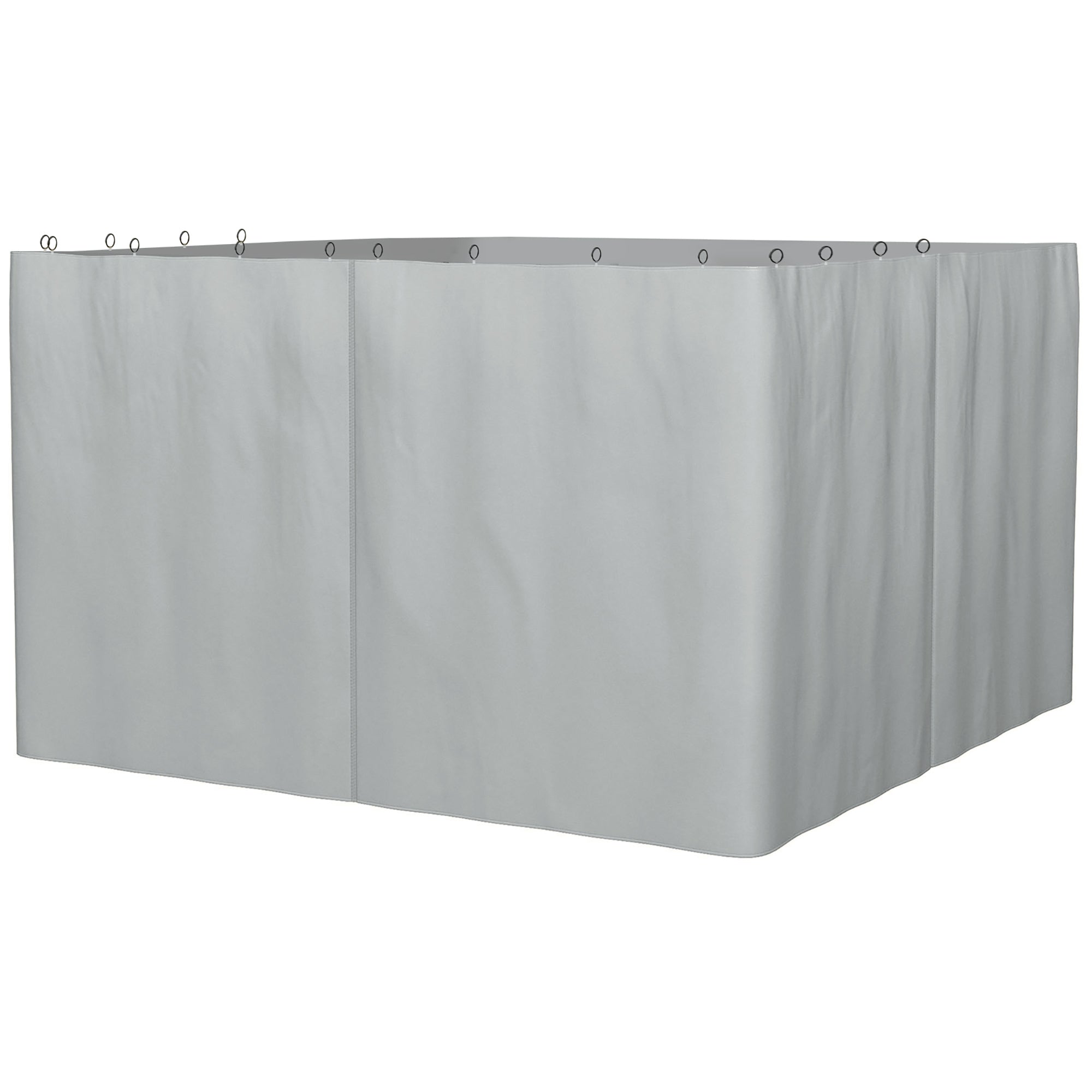 4-Panel Universal Gazebo Privacy Curtains with Zipper for 10' x 13' Canopy, Hooks Included, Grey Gazebo Sidewalls   at Gallery Canada