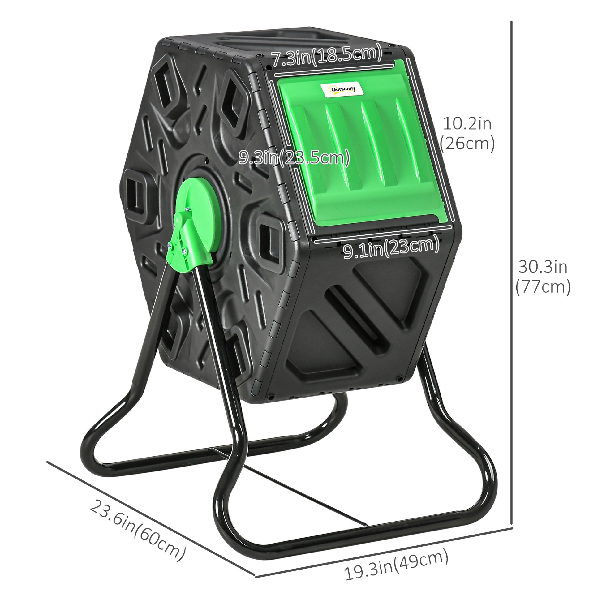 Rotating Composter, Compost Bin with 48 Vents and Steel Legs, 17 Gallon Outdoor Compost Bin   at Gallery Canada