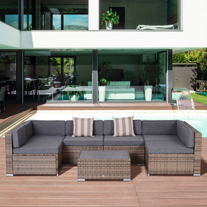7-Piece Patio Furniture Sets Outdoor Wicker Conversation Sets All Weather PE Rattan Sectional Sofa, Grey Patio Furniture Sets   at Gallery Canada