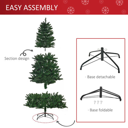 8FT Artificial Christmas Tree Holiday Indoor Home Xmas Decoration for Party, with Foldable Base, Green Artificial Christmas Trees   at Gallery Canada