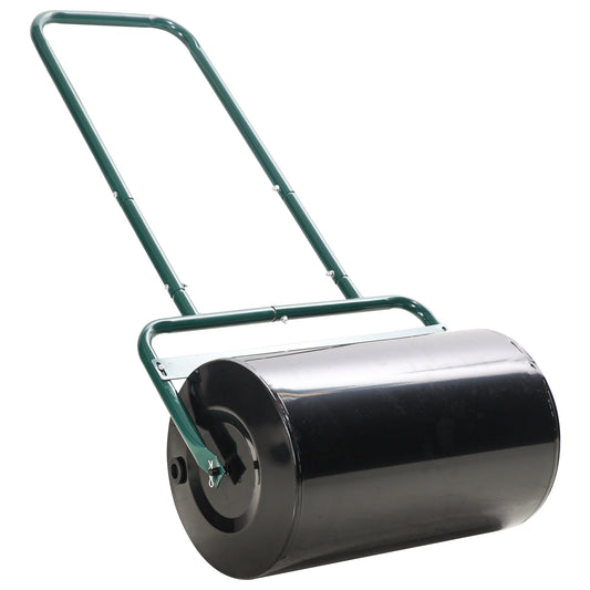 Heavy Duty Lawn Roller, 20" Push/Tow Behind Sod Roller, Grass Flattener Filled with 10gal Water/136lbs Sand, Green - Gallery Canada