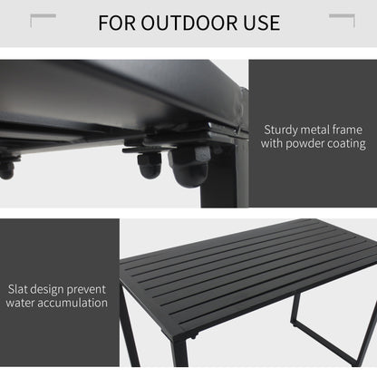 3 Pieces Outdoor Metal Picnic Table Set with 2 Benches, for Garden, Patio, Black Picnic Tables & Camping Chairs   at Gallery Canada