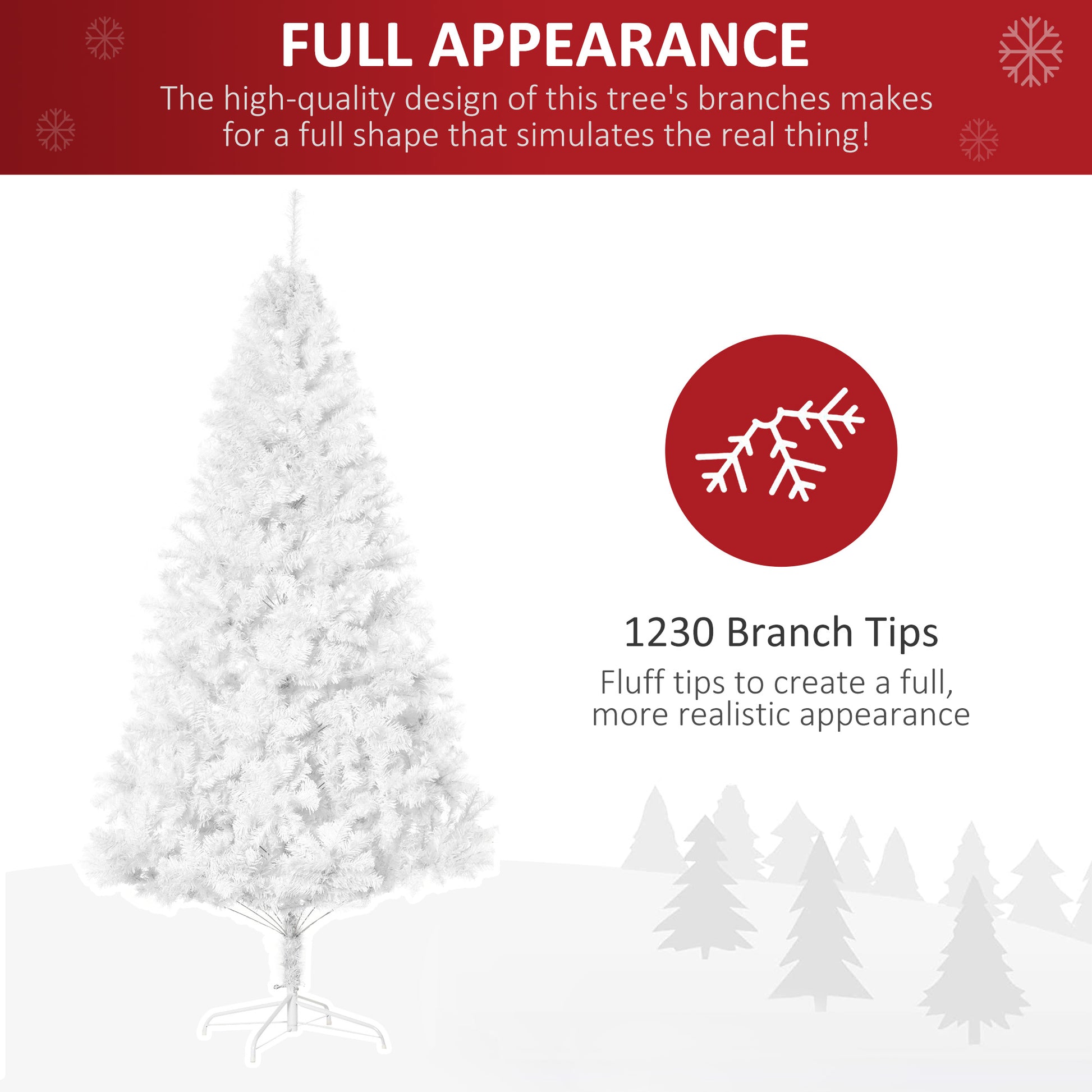 6.9 ft Christmas Tree Winter Holiday Seasonal Decoration w/ Stand White White Christmas Trees   at Gallery Canada