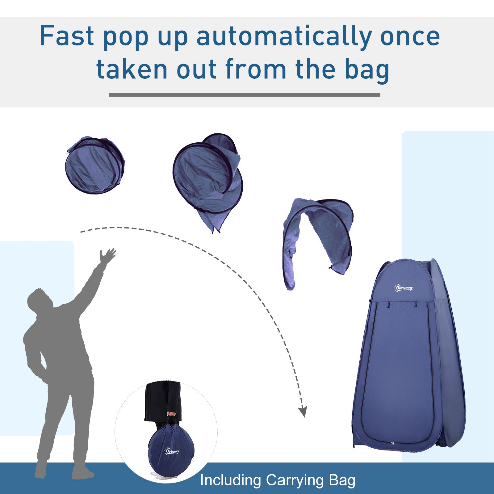 Portable Pop-Up Camping Shower Tent, Privacy Shelter for Outdoor/Indoor Use, Navy Blue Camping Tents   at Gallery Canada