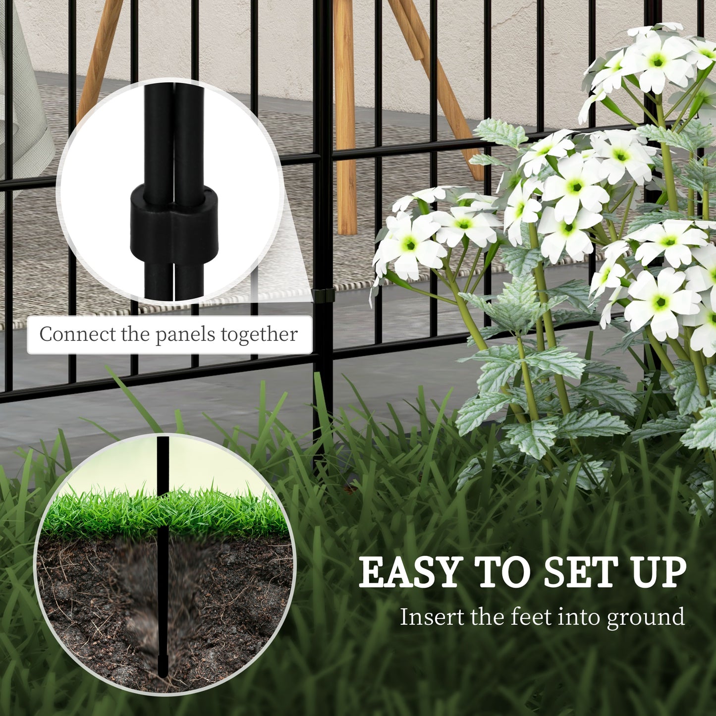 8 Pack Garden Fencing for Yard, Decorative Fence Panels as Animal Barrier and Flower Edging, Grids - Gallery Canada