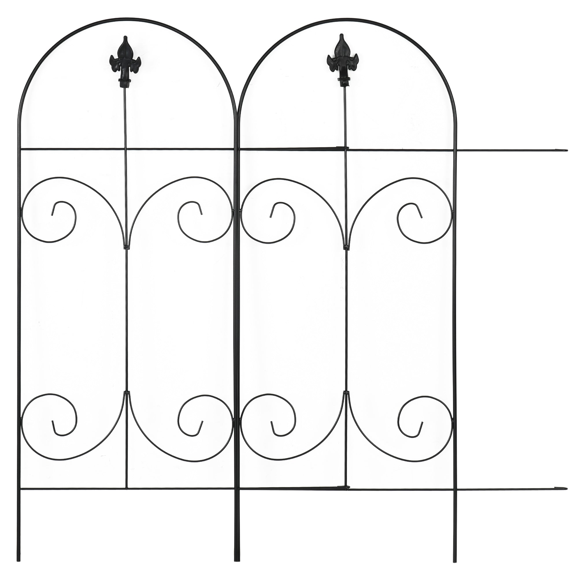 Outdoor Metal Garden Fence Panels, Animal Barrier &; Border Edging for Yard, Patio, 8 Pack, Scrollworks and Spears Garden Fences   at Gallery Canada