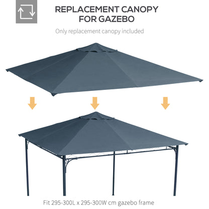 9.8' x 9.7' Square Gazebo Canopy Replacement UV Protected Top Cover Sun Shade Grey Gazebo Canopy Replacement   at Gallery Canada