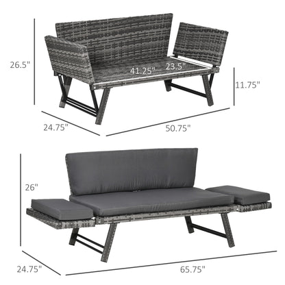 Convertible Wicker Loveseat Grey Patio Chaise Lounge Patio Furniture Sets   at Gallery Canada