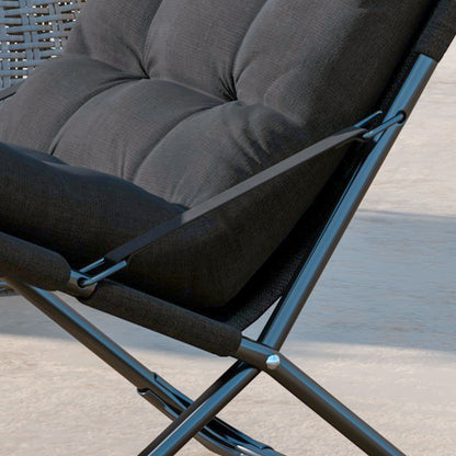 Outdoor Folding Lawn Chair, Foldable Chair with Cushion, Armrest and Steel Frame for Poolside, Deck, Backyard Patio Chairs   at Gallery Canada