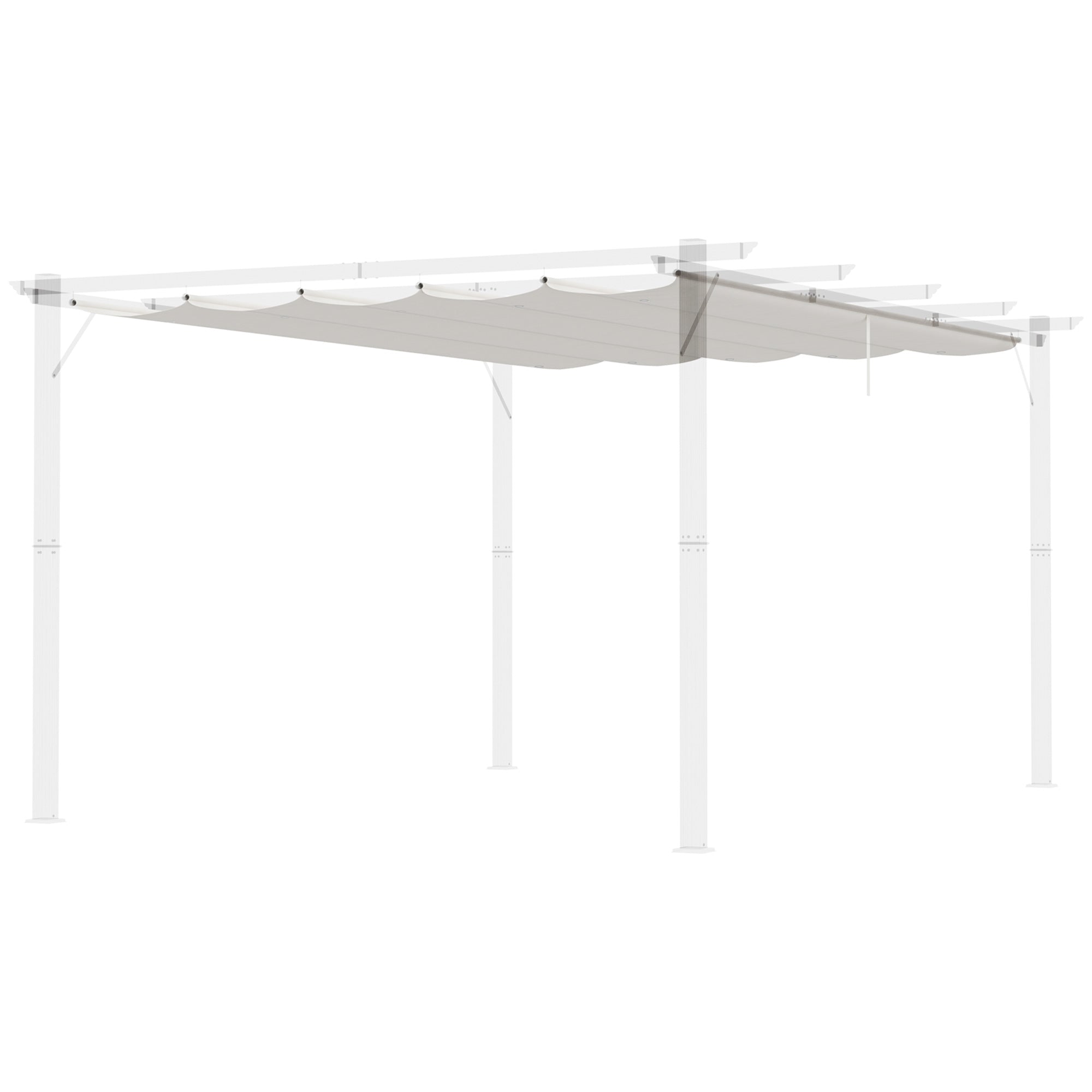 Retractable Pergola Canopy Cover Replacement for 9.8' x 13.1' Pergola, Cream White Gazebo Canopy Replacement Cream  at Gallery Canada