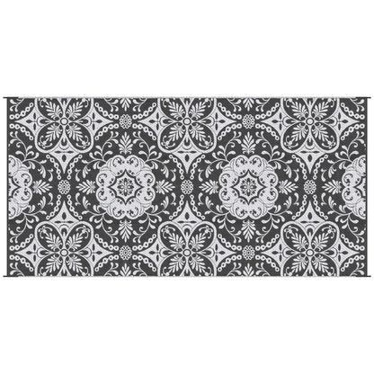 Reversible Waterproof Outdoor Rug with Carry Bag, 9' x 18' for RV, Camping, Gray & White Flower Outdoor Reversible Rugs Options  at Gallery Canada