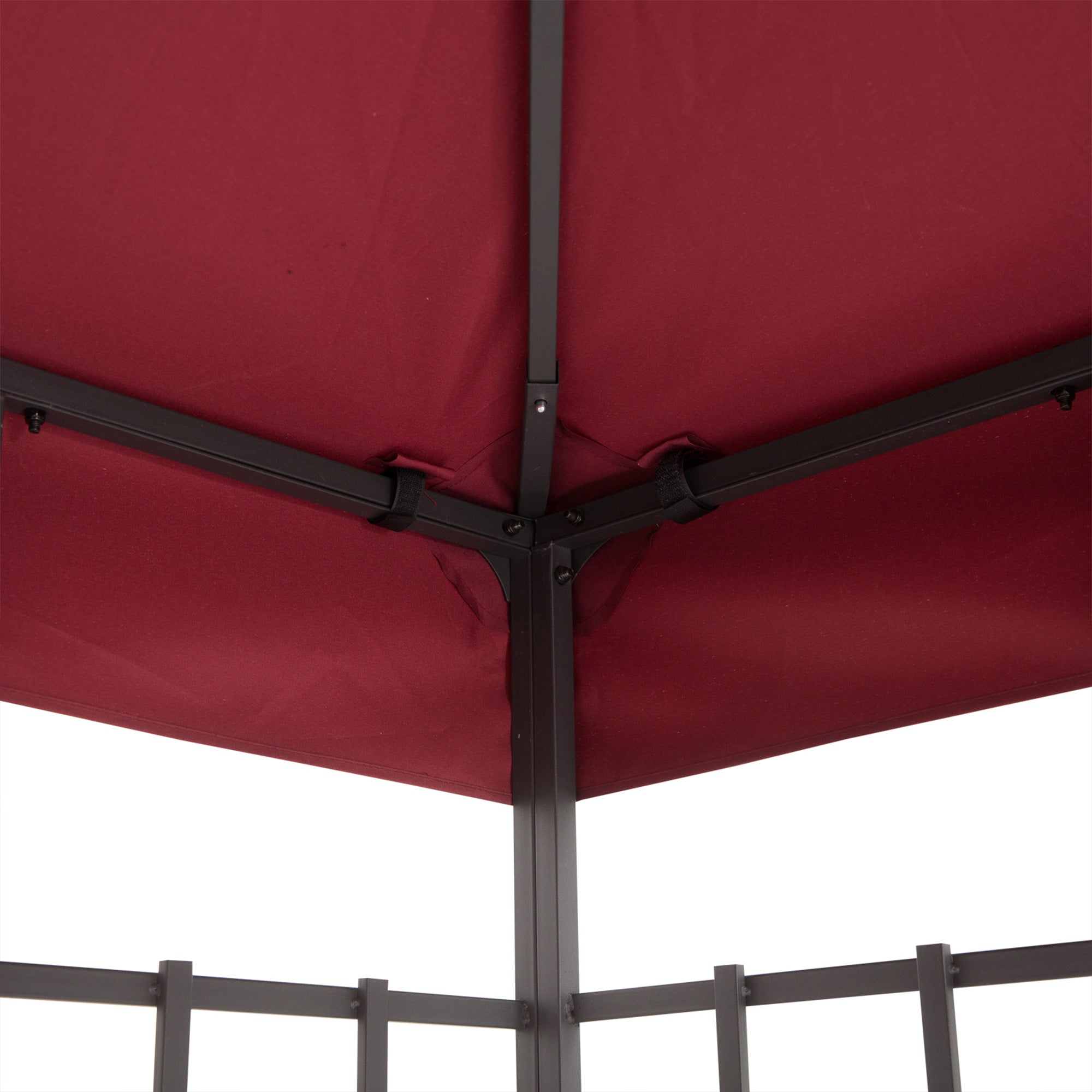 9.8' x 9.8' Square 2-Tier Gazebo Canopy Replacement Top Cover Outdoor Garden Sun Shade, Wine Red Gazebo Canopy Replacement   at Gallery Canada