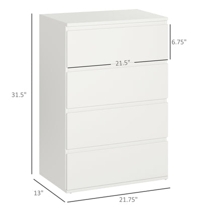 4 Drawer Cabinet Storage Cupboard Wooden Freestanding Organiser Unit White Storage Cabinets White  at Gallery Canada