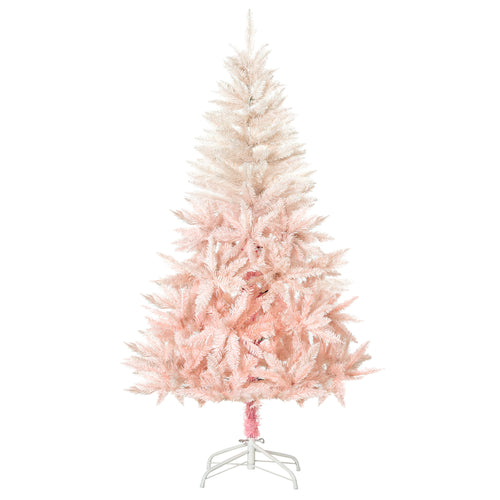 6ft Artificial Christmas Tree Home Decoration Automatic Open White and Pink