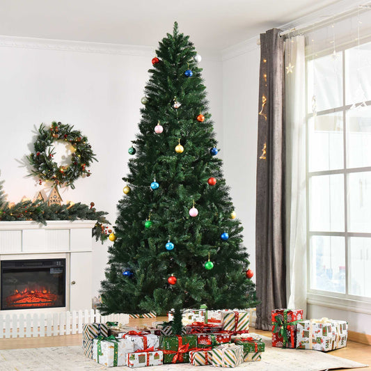 8FT Artificial Christmas Tree Holiday Indoor Home Xmas Decoration for Party, with Foldable Base, Green Artificial Christmas Trees Green  at Gallery Canada