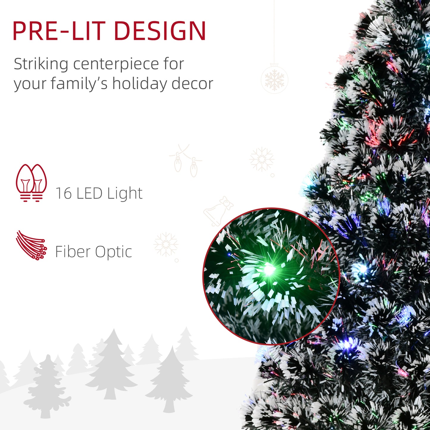 4ft Pre-Lit LED Optical Fiber Christmas Tree Artificial Seasonal Decor Pre Lit Christmas Trees   at Gallery Canada