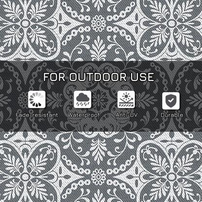 Reversible 9' x 12' Waterproof Outdoor Rug with Carry Bag for RV, Camping, Gray Outdoor Reversible Rugs   at Gallery Canada