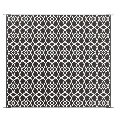 Reversible Outdoor Rug, Waterproof Plastic Straw RV Rug with Carry Bag, 8' x 10', Black and White Clover Outdoor Reversible Rugs Options  at Gallery Canada