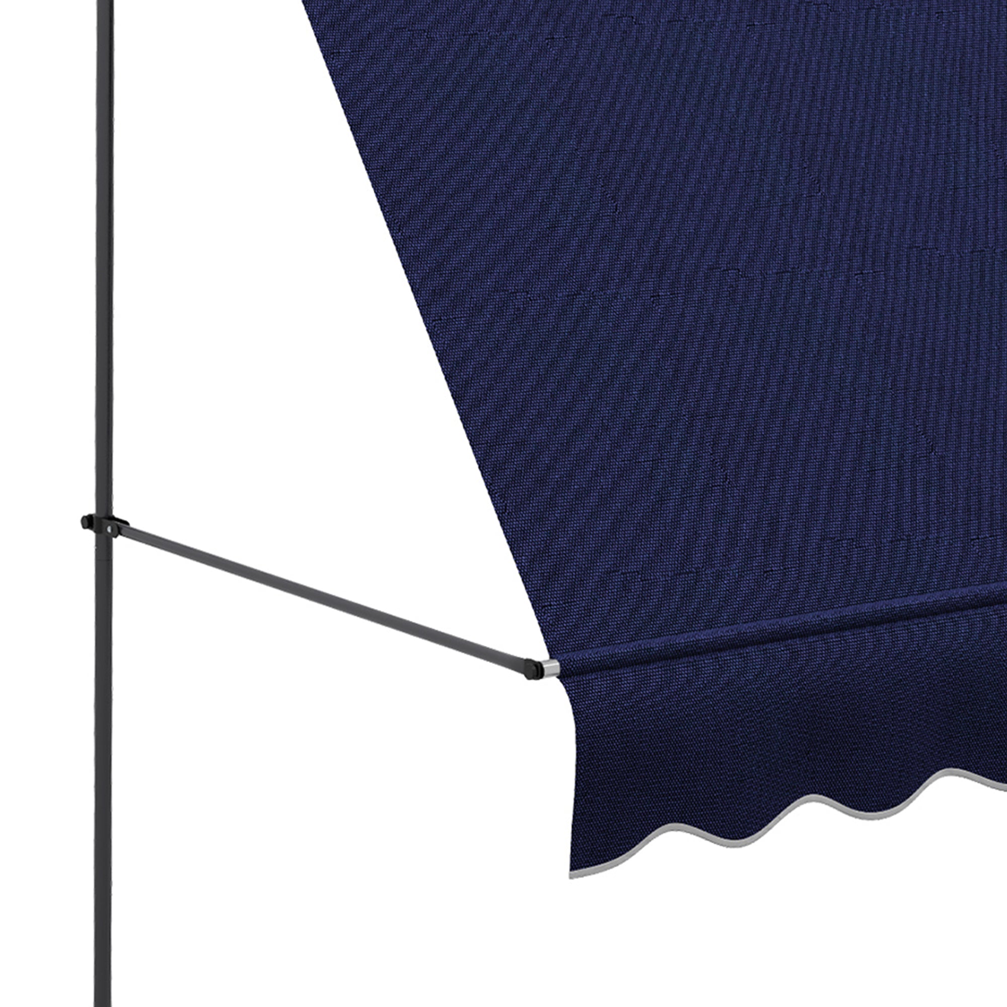 6.5' x 4' Manual Retractable Awning, Non-Screw Freestanding Patio Awning, UV Resistant, for Window or Door, Blue Patio Awnings   at Gallery Canada