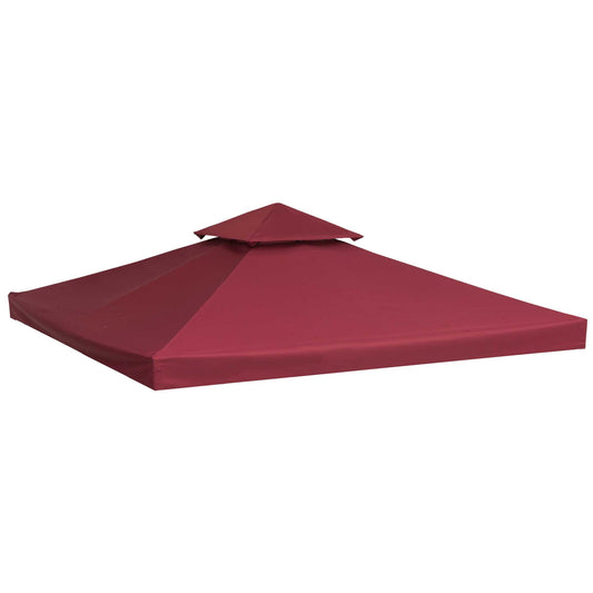 9.8' x 9.8' Square 2-Tier Gazebo Canopy Replacement Top Cover Outdoor Garden Sun Shade, Wine Red Gazebo Canopy Replacement Red  at Gallery Canada