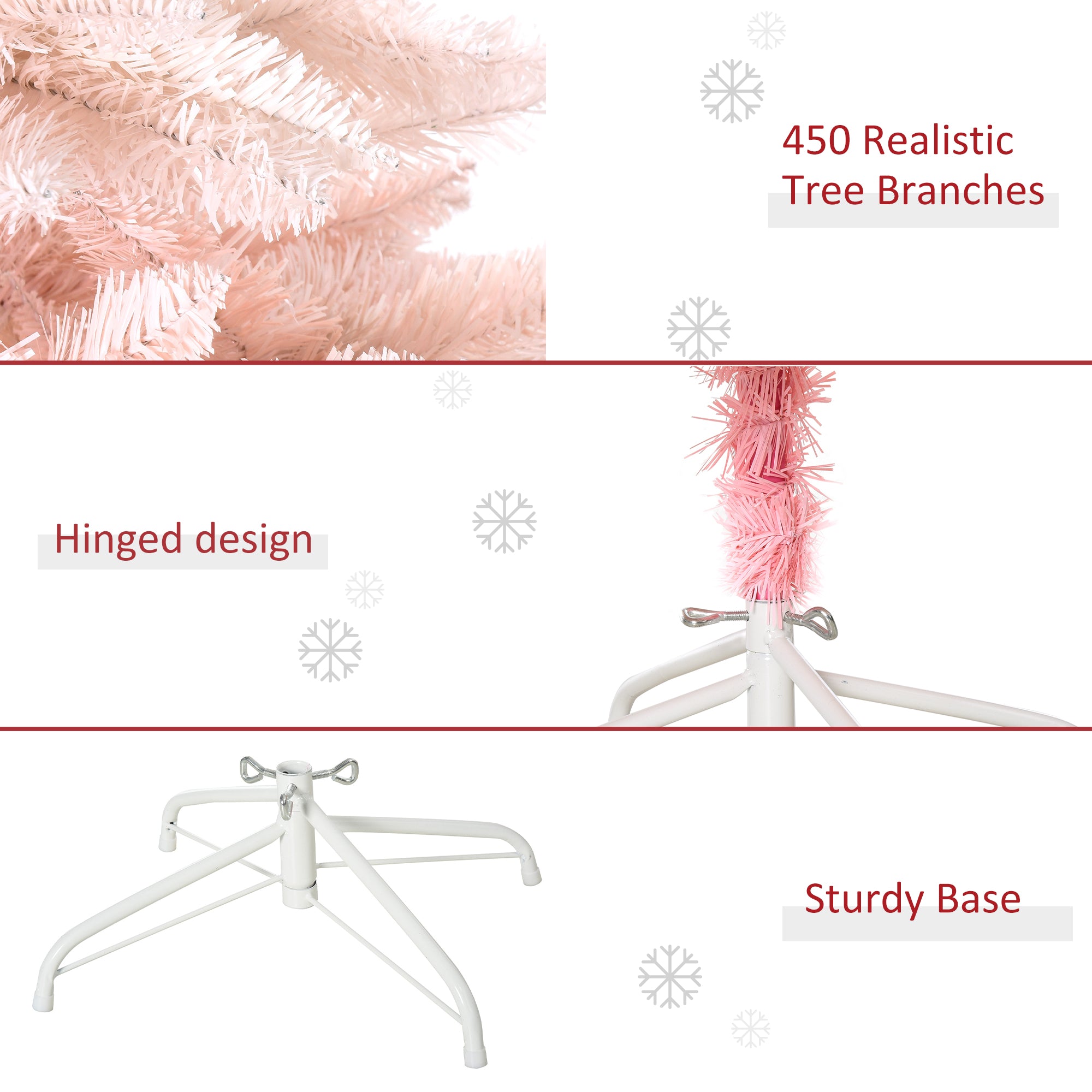 5ft Artificial Christmas Tree Home Decoration Automatic Open White and Pink Artificial Christmas Trees   at Gallery Canada