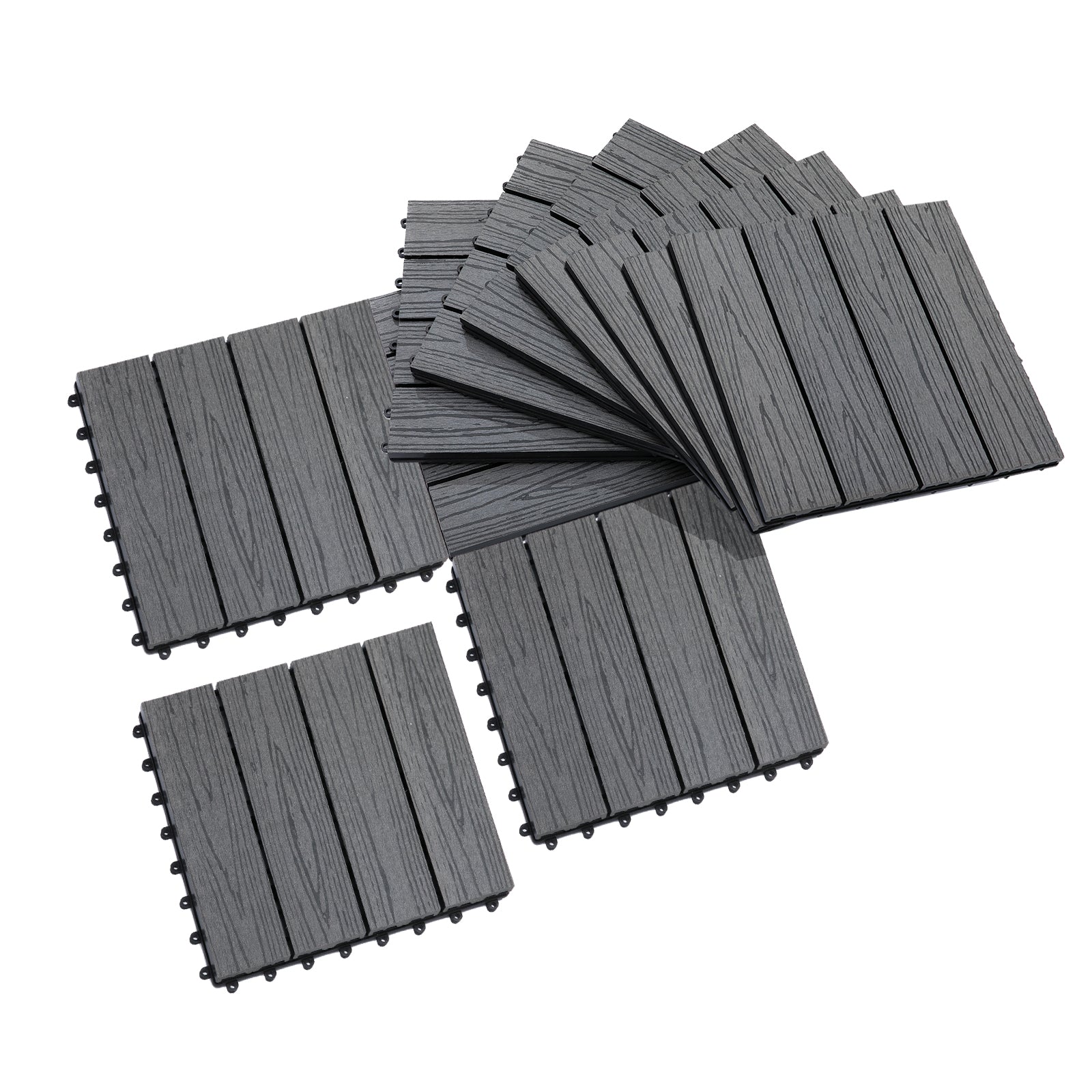 WPC Interlocking Deck Tiles, 11 Pack 12