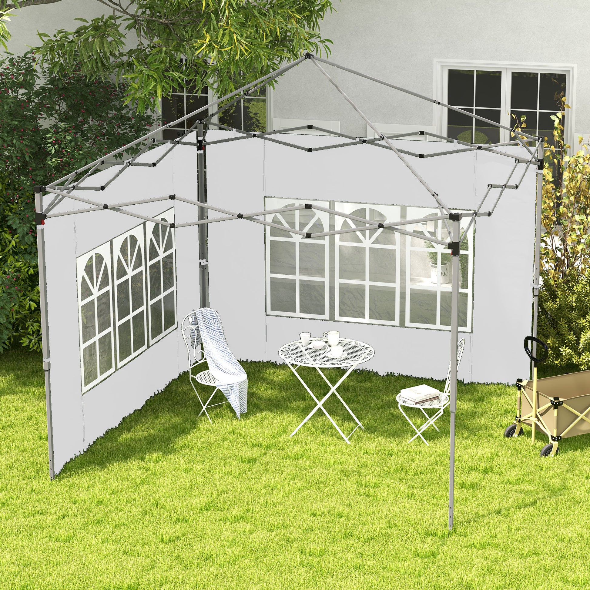 Side Panels, Sidewalls Replacement with Window for 9.8' x 9.8' or 9.8' x 13.1' Pop Up Canopy, 2 Pack, White Gazebo Canopy Replacement   at Gallery Canada